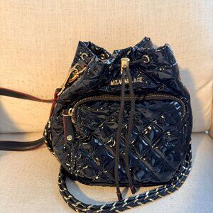 MZ Wallace Limited Edition Black & Gold Lacquer Bag – 3 Straps, Like New, Worn 1